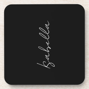 Porta-copo Caligrafia Black White Plain Creative Modern Name