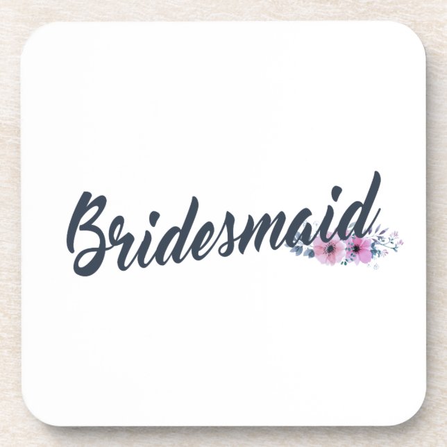 Porta-copo Caligrafia de Casamento de Bridesmaid Elegante | P (Frente)