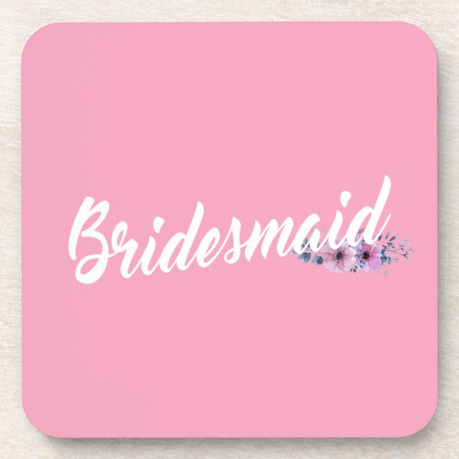 Porta-copo Caligrafia de Casamento de Bridesmaid Elegante | P (Frente)