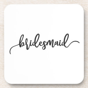 Porta-copo Caligrafia Elegante de Casamento de Bridesmaid Po