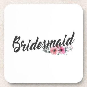 Porta-copo Caligrafia Simples de Casamento de Bridesmaid   PO