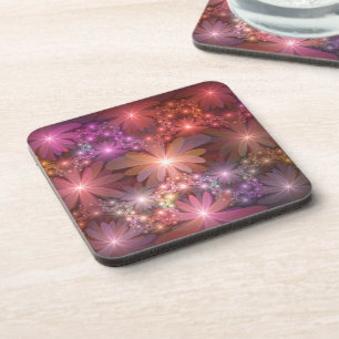Porta-copo Cama De Flores Arte Fractal Abstrato brilhante Col