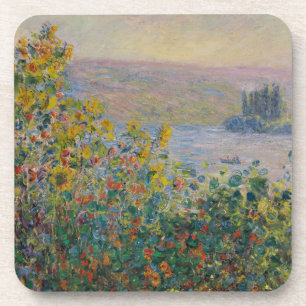 Porta-copo Camas de Flores em Vétheuil, Paisagem Impressionis
