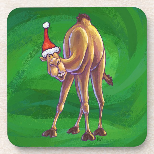 Porta-copo Camel Christmas on Green (Frente)