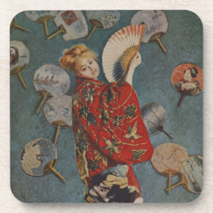 Porta-copo Camille Monet com traje japonês por Claude Monet