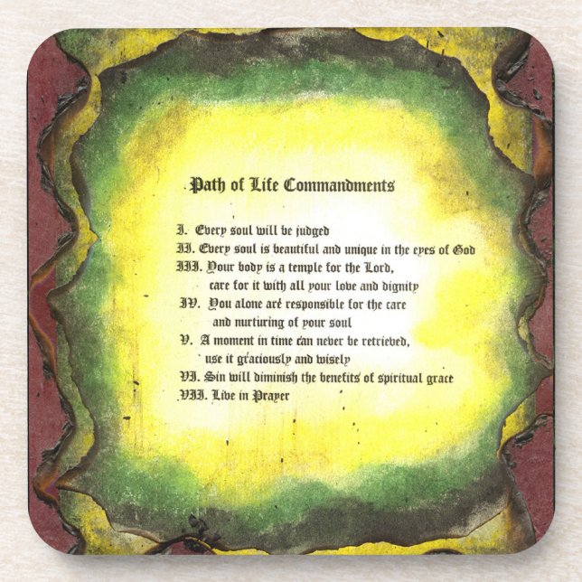 Porta-copo Caminho dos Mandamentos de Vida (Frente)