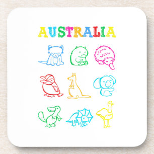 Porta-copo Camisa de criança do dia da Austrália Animais engr