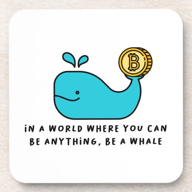 Porta-copo Camisa-T de Baleia de Bitmoney (Frente)