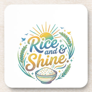 Porta-copo Camiseta engraçada para o café da manhã 'Arroz e B