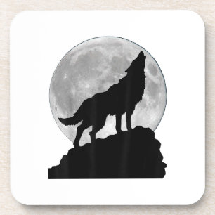 Porta-copo Camiseta Lobo à Luz da Lua - Cachorro legal uivand