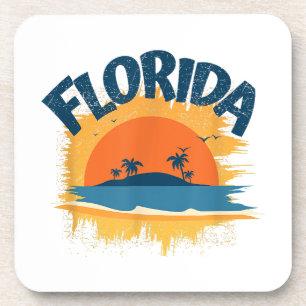 Porta-copo Camiseta Retro Vintage da Flórida Design de Sol