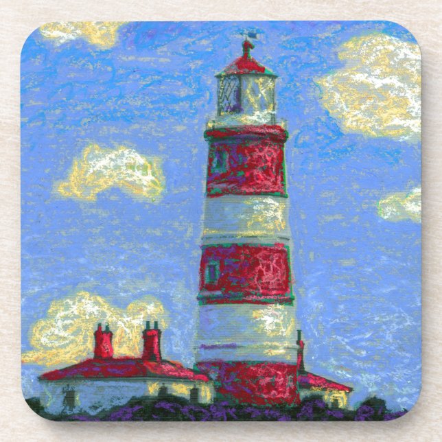 Porta-copo Campos do farol e Lavanda de Pastel (Frente)