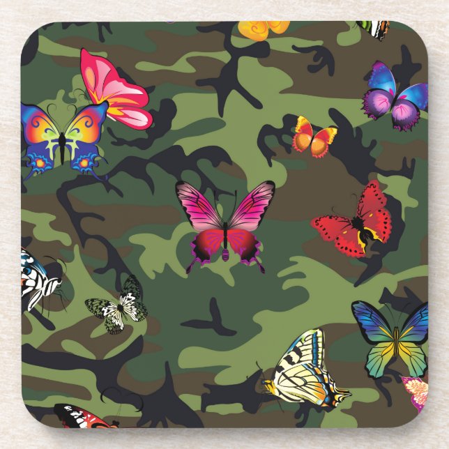 Porta-copo camuflagem de borboletas (Frente)