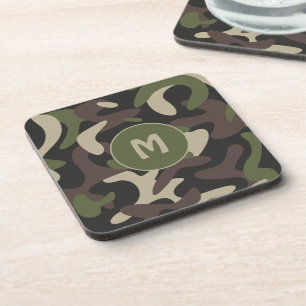 Porta-copo Camuflagem Militar - Padrão Castanho Verde Monogr