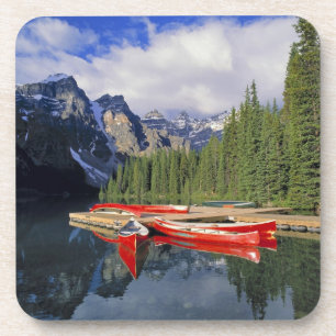 Porta-copo Canadá, Alberta, Lago Moraine. O espelho d'água