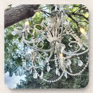 Porta-copo Candelabro de cristal branco do chique