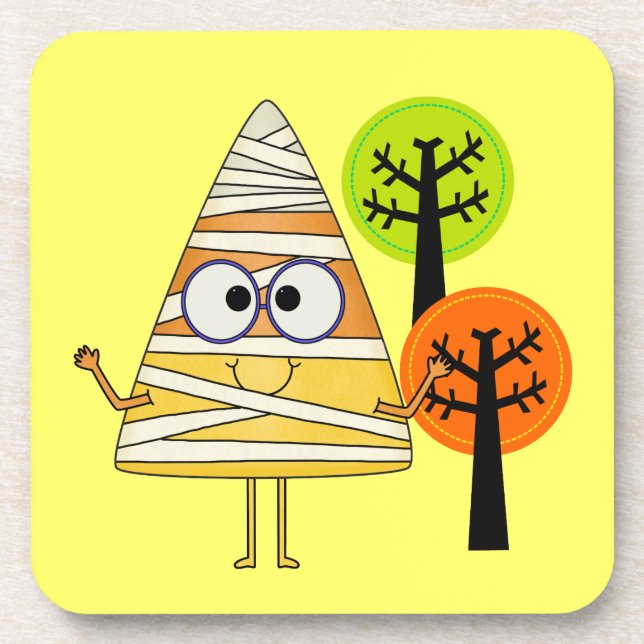 Porta-copo Candy Corn Mummy Halloween (Frente)