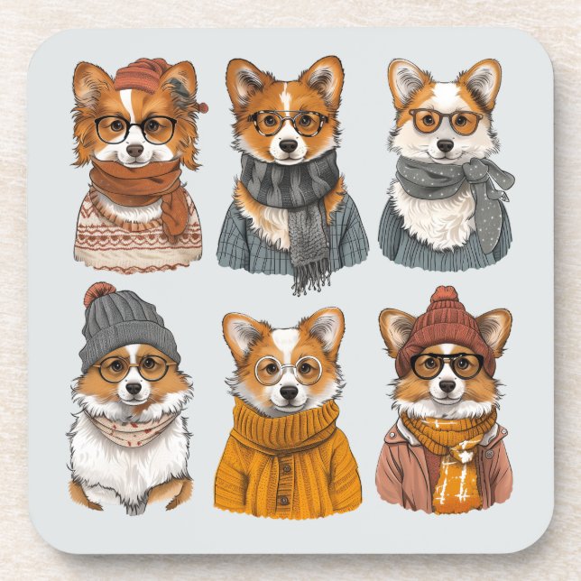 Porta-copo Caninos Motivos de Welsh Corgi (Frente)