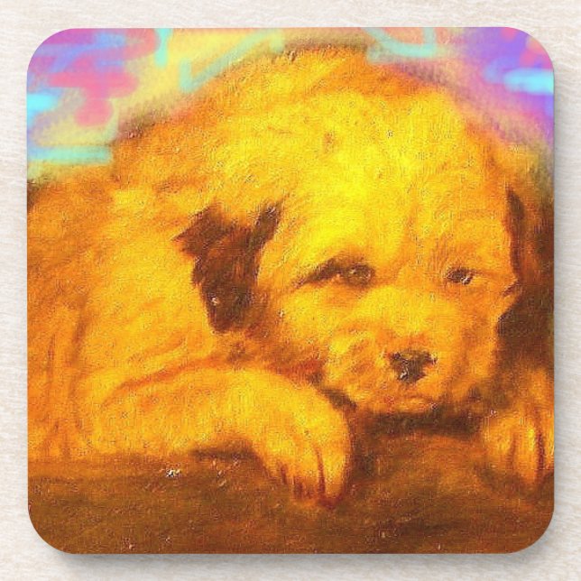 Porta-copo Cão Branco (Frente)