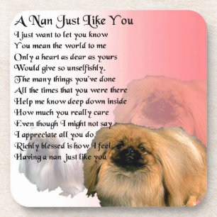 Porta-copo Cão de Pekingese - poema de Nan