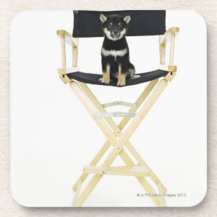 Porta-copo Cão de Shiba Inu na cadeira do diretor