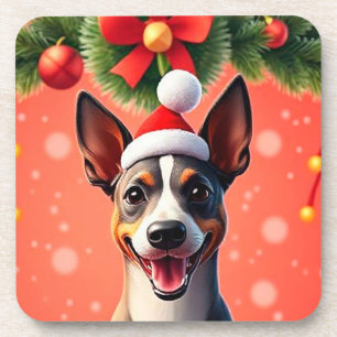Porta-copo Cão Entre Decorações Festivas de Natal