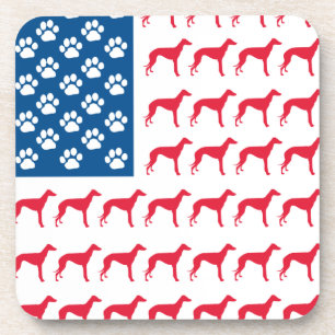 Porta-copo Cão Greyhound Patriótico