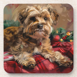 Porta-copo Cão Yorkipoo Natal Festivo