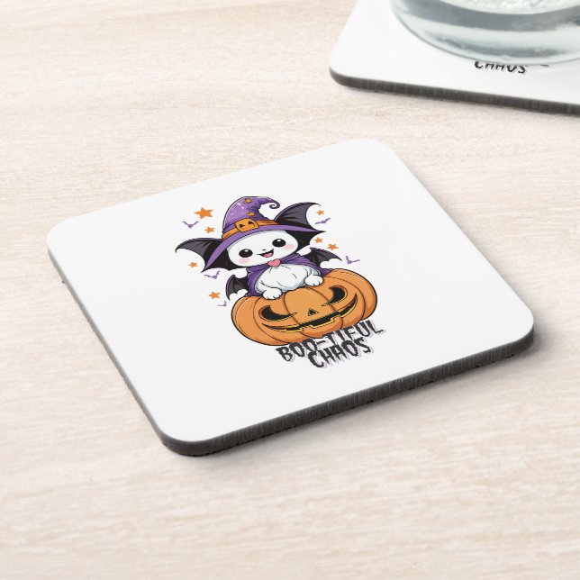 Porta-copo Caos Bonitos | Morcegos, Chapéus e Abóboras (Left Side)