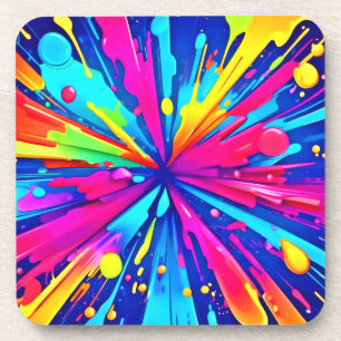 Porta-copo Caos Coloridos: Abstrato de Arte com Pinta Splatte