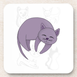 Porta-copo Capa de Edredão Gato Cinza Dormindo e Doodles de G