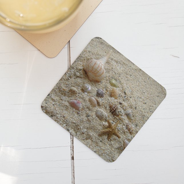 Porta-copo Capas de praia na areia (These beach themed coasters are prefect for summer entertaining.)