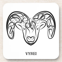 Porta-copo Capim/ovelha, tribal, preto e branco