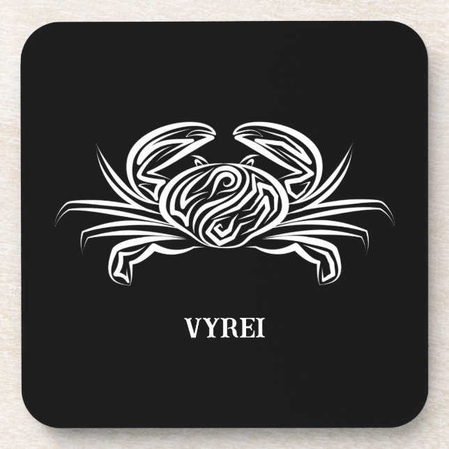 Porta-copo Caranguejo Tribal Negro e Branco (Frente)