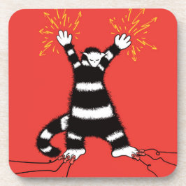 Porta-copo Caráter de Gato Elétrico Engraçado Alta Tensão