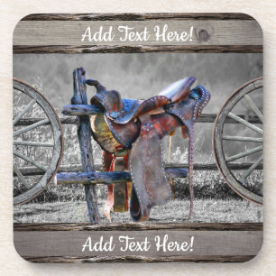 Porta-copo Carneiro Saddle Corral Fence Western Wagon Wheels