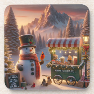 Porta-copo Carrinho de Chocolate Quente do Boneco de Neve do