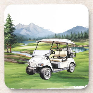 Porta-copo Carrinho de Golfe com aquarela Verde