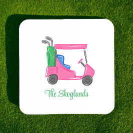 Porta-copo Carrinho de Golfe Rosa Pré-Paposto Personalizado