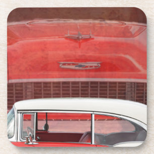 Porta-copo Carros Clássicos Chevy Bel Air Dodge Red White Vi