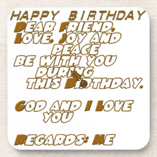 Porta-copo Cartão de aniversário para um amigo cristão