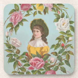 Porta-copo Cartão de São Valentim Kitsch Vintage Alemão, 1884