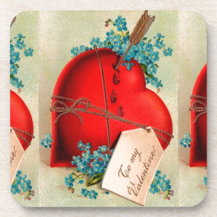 Porta-copo Cartão-postal Vintage Grande Namorados Vermelho He