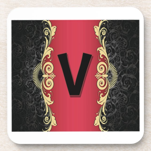 Porta-copo Cartas de Amor "V"  (Frente)