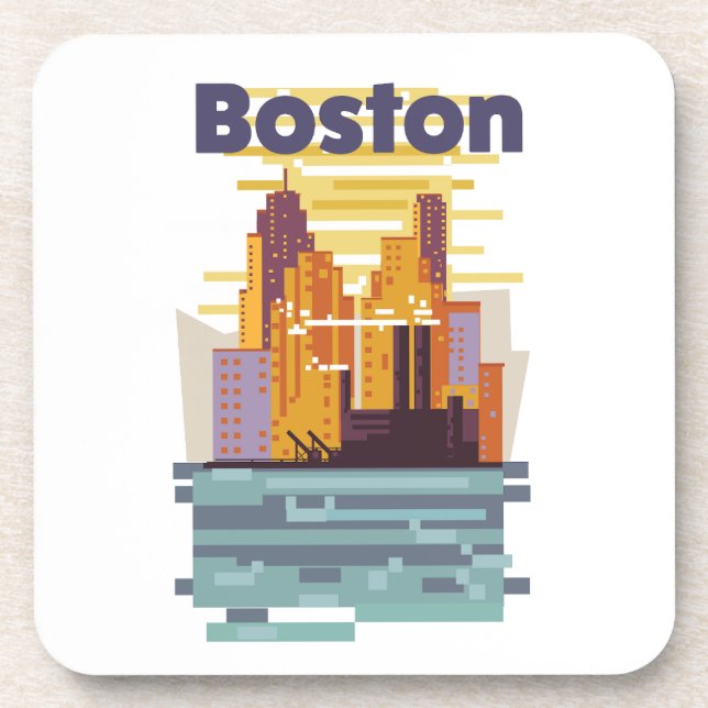 Porta-copo Cartaz de viagem de Boston (Frente)