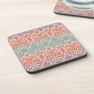 Porta-copo Carteira Vintage Damask - vermelho violeta azul