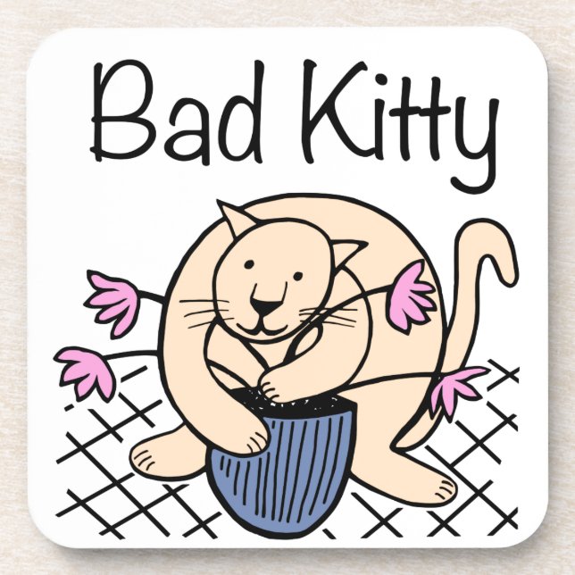 Porta-copo Cartoon de gato malvado (Frente)