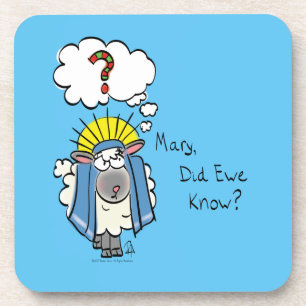 Porta-copo Cartoon de Ovelha Engraçado de Natal Cristão