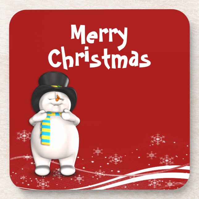 Porta-copo Cartoon Snowman Natal (Frente)