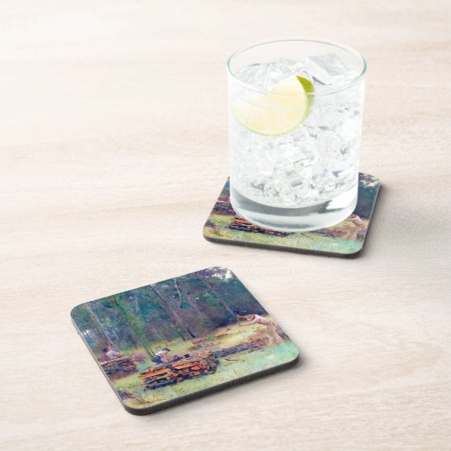 Porta-copo Carvões Burners Madeira Divitters Tom Roberts 1886 (Lado Direito)